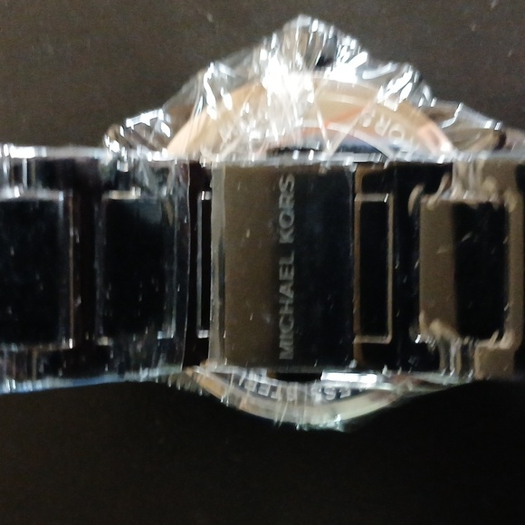 Michael Kors Black and Gold Chronograph MK Initials Womens Watch - Picture 6 of 9